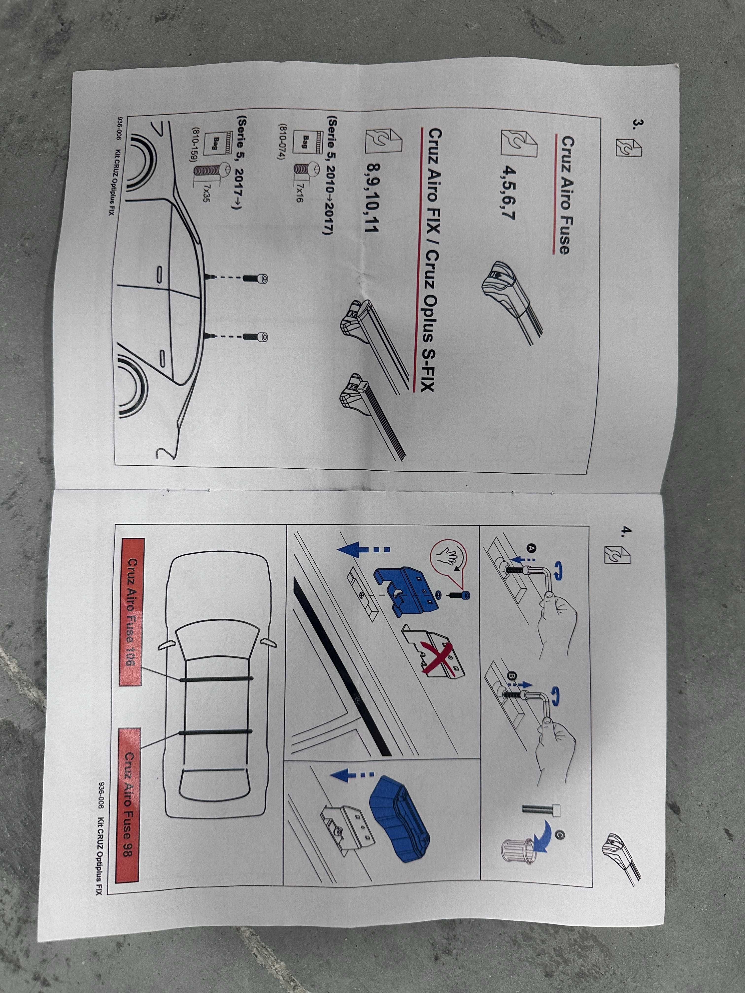 Kit de fixação barras de tejadilho CRUZ OPTIPLUS R.FIX 936-596