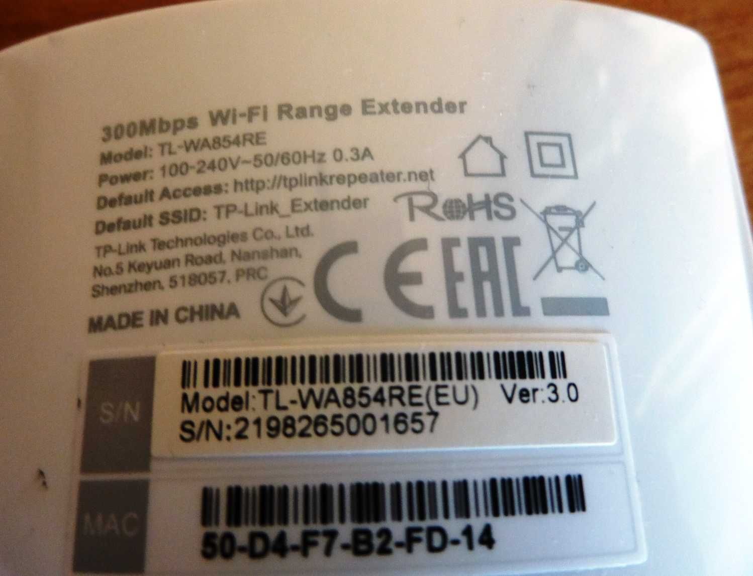 Mocny Wzmacniacz WiFI TP-Link TL-WA854RE 300Mb/s