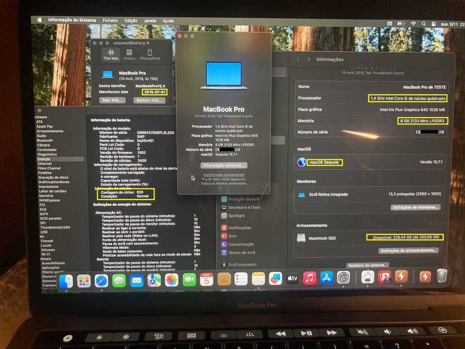 MacBook Pro Retina 13” - 2019 - i5 / 8 gb / 256 SSD
