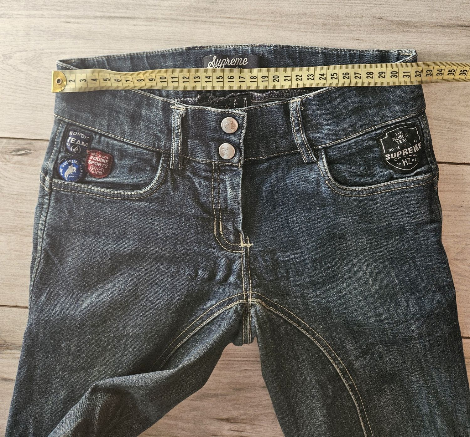 Bryczesy jeansowe horze supreme 32 34 XS