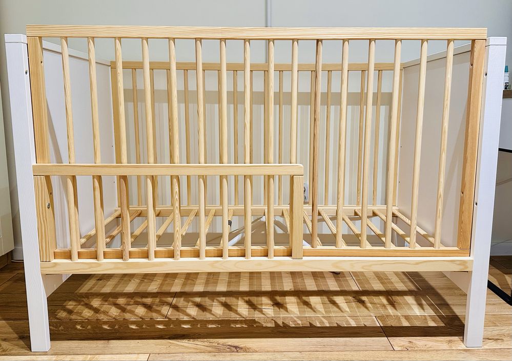 Łóżeczko Kinderkraft Mia + Materac IKEA Skönast 60x120 cm