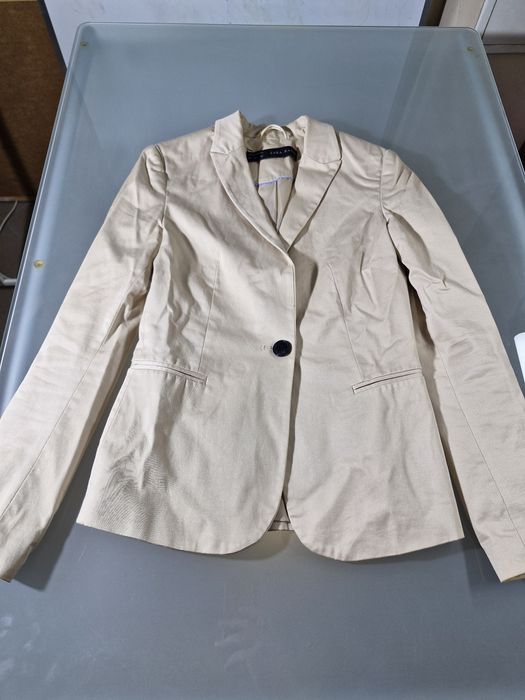 Zara Basic Elegancka Marynarka Beżowa Rozmiar XS