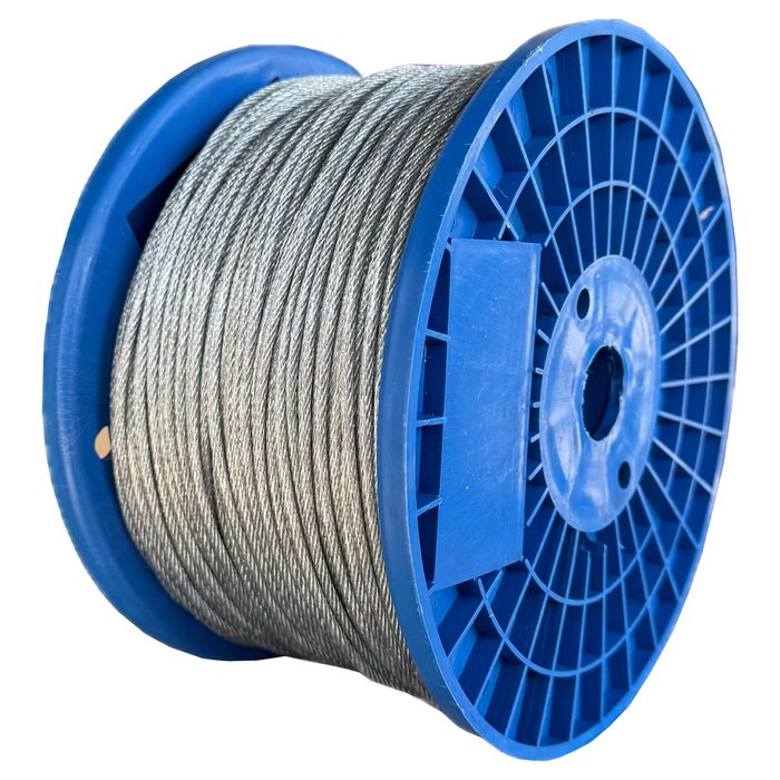 Lina linka STALOWA w osłonie PCV 3mm 250m OCYNKOWANA mocna 6x7