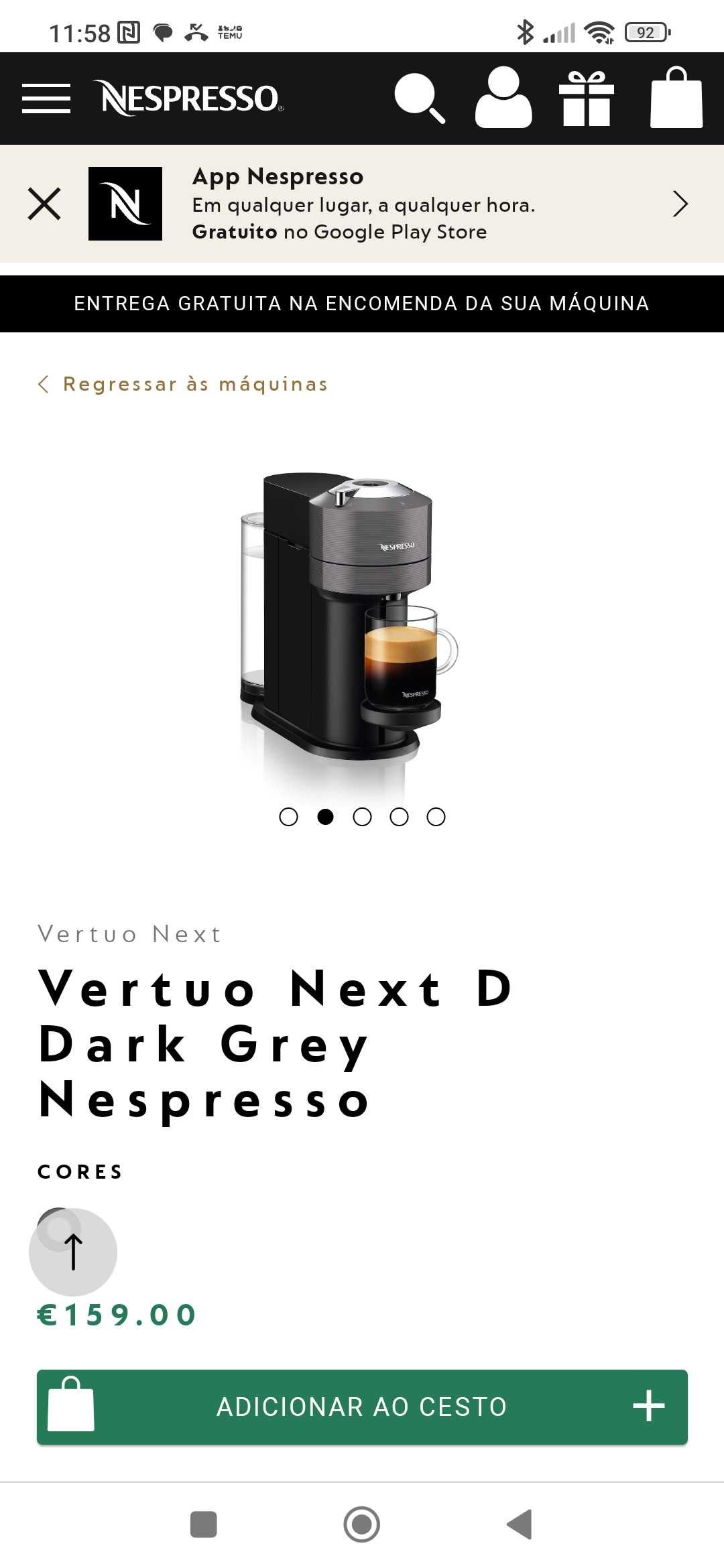 Máquina café Nespresso