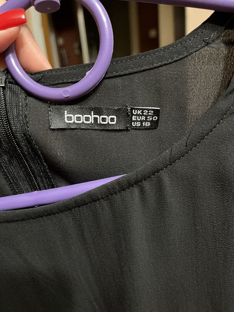 Чорне ярусне плаття, boohoo розмір UK 22