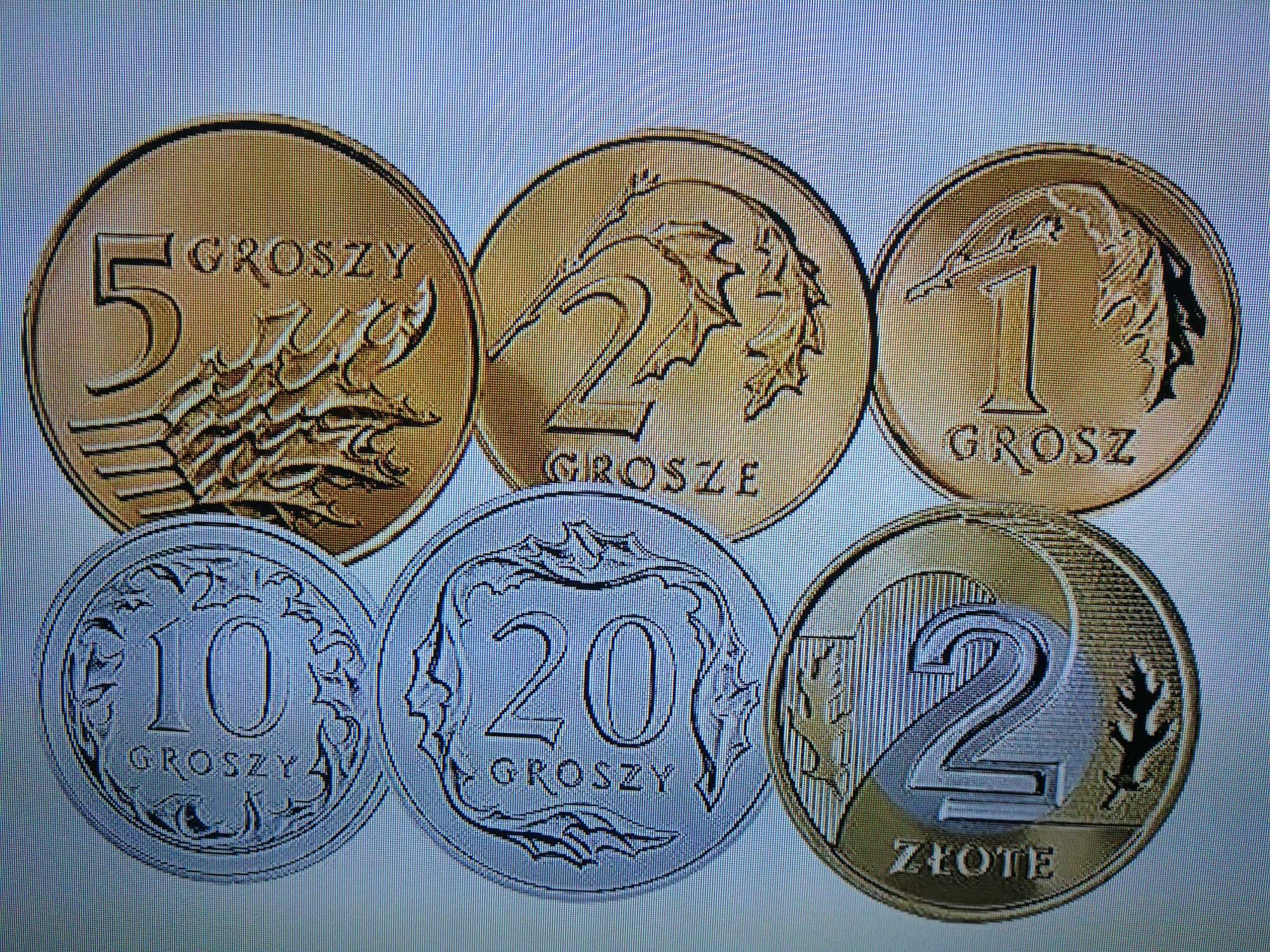 Stare monety polskie 1,2,5,10,20,50 groszy 1 złoty