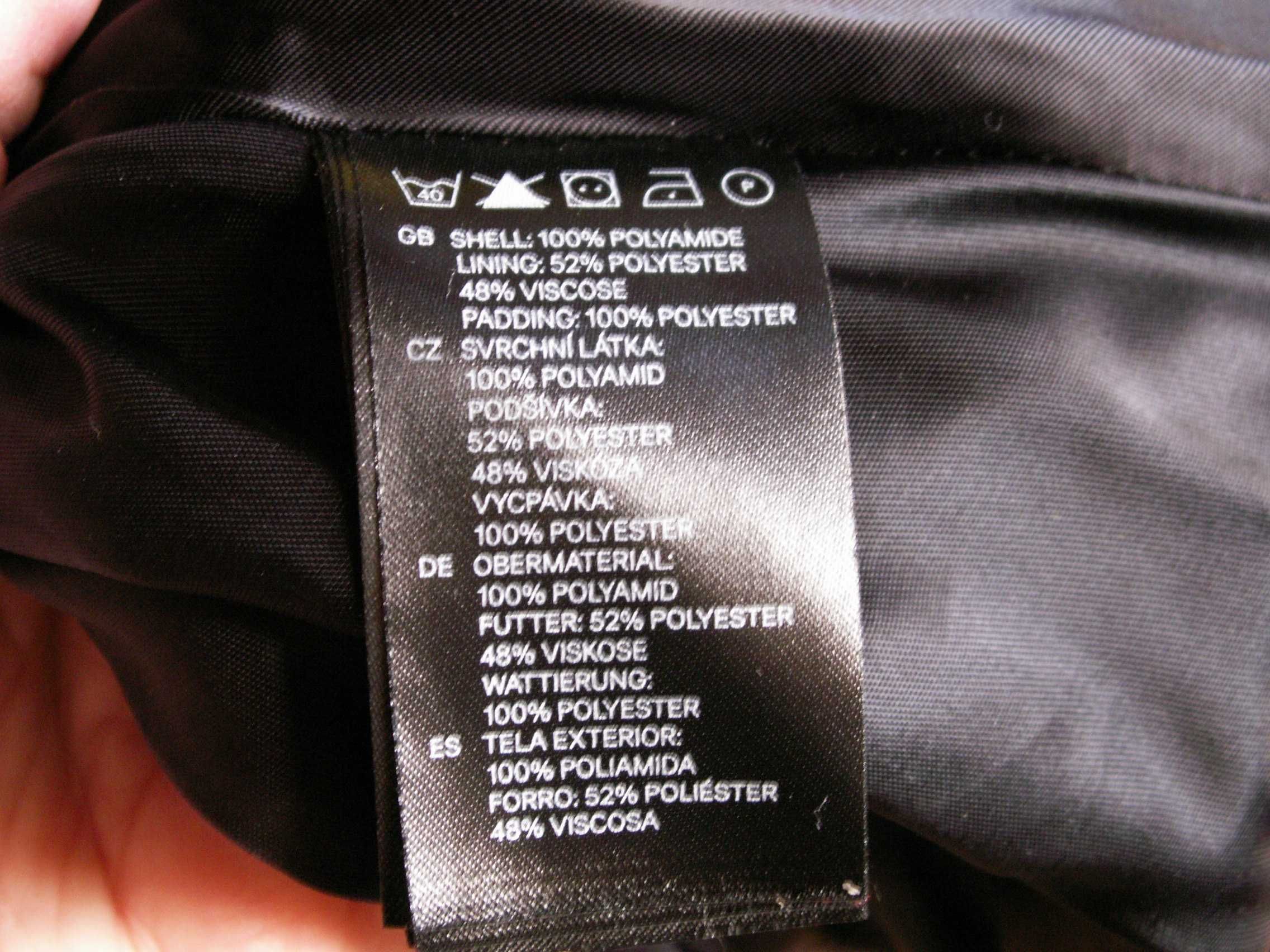 Elegancki płaszcz puchowy H&M rozm. 42 j. nowy Czarny Długi