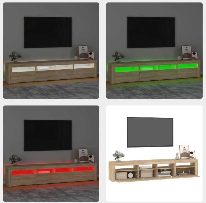 Móvel de TV com luzes LED 210x35x40 Varias cores