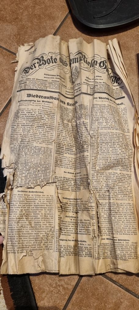 Stara niemiecka gazeta