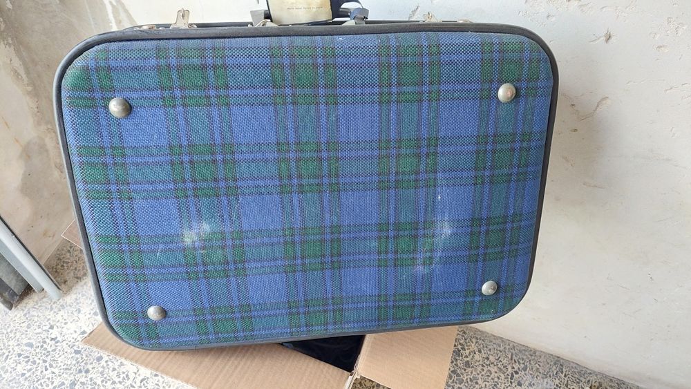 Mala viagem vintage xadrez