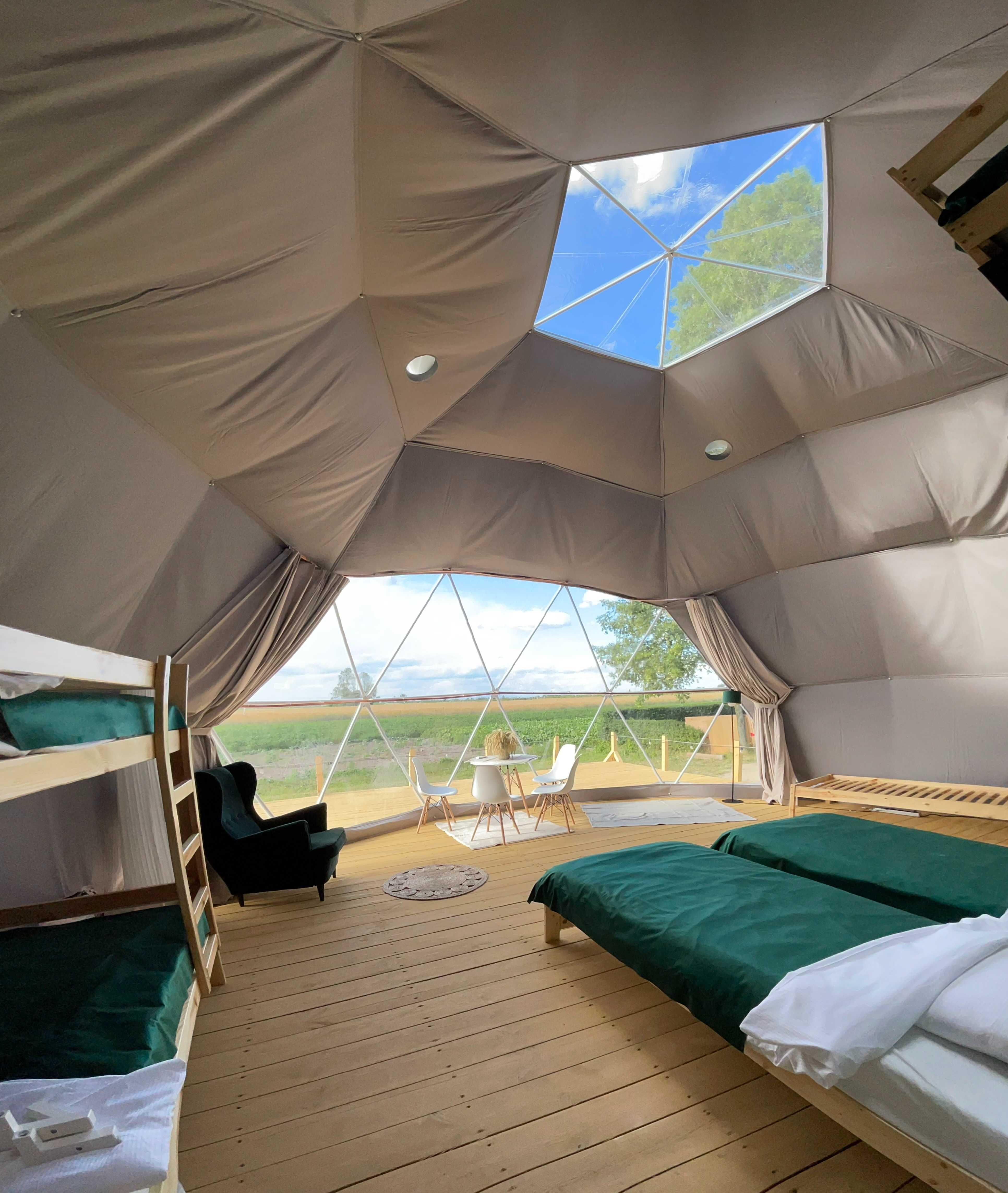 Gwiezdna Osada glamping z widokiem na zachód słońca, 1,5 h od Warszawy
