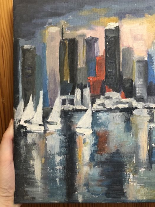 Картина «Вогні великого міста», масляні фарби