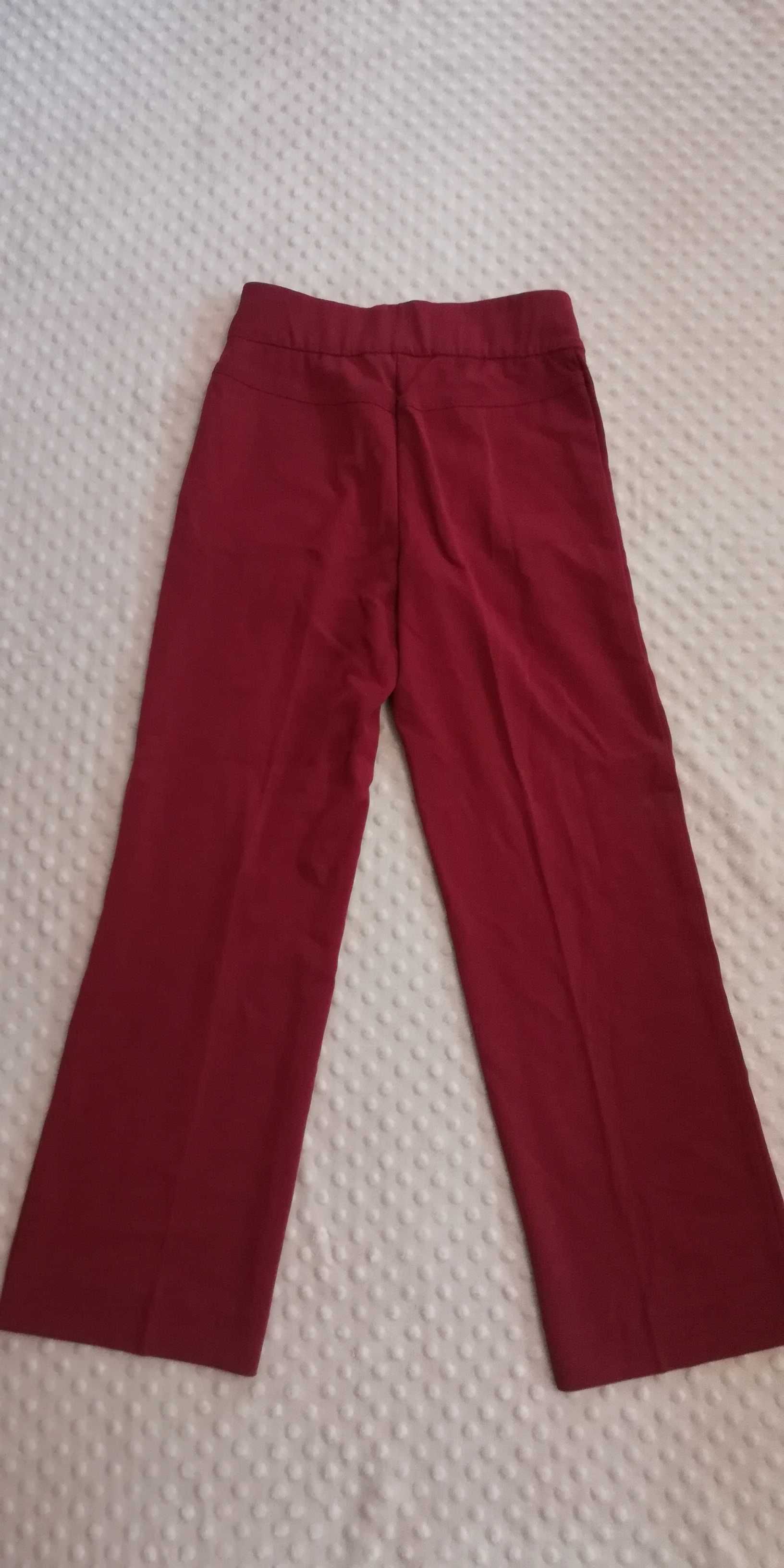 Spodnie Artigiano *nowe* bordowe w kant r. S 34