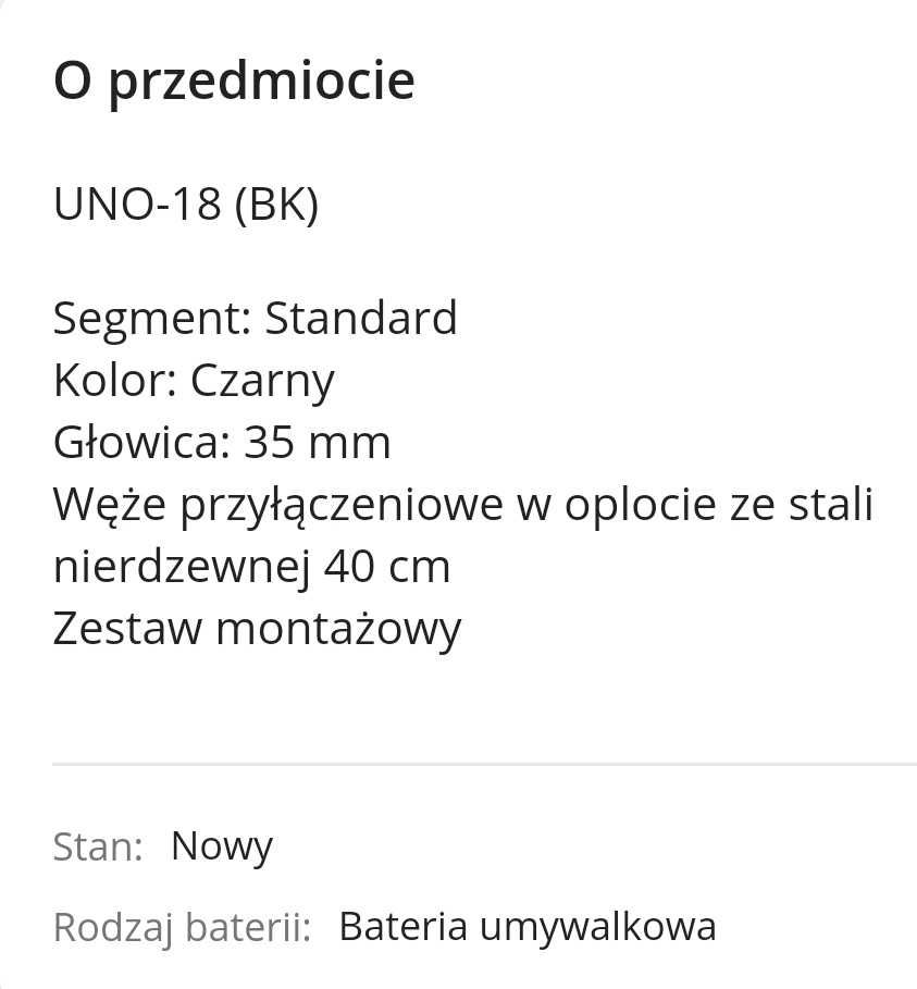 Nowa bateria umywalkowa