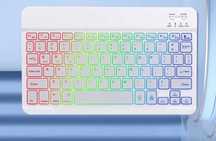 Jademall bezprzewodowa klawiatura bluetooth LED RGB iPad Samsung biała