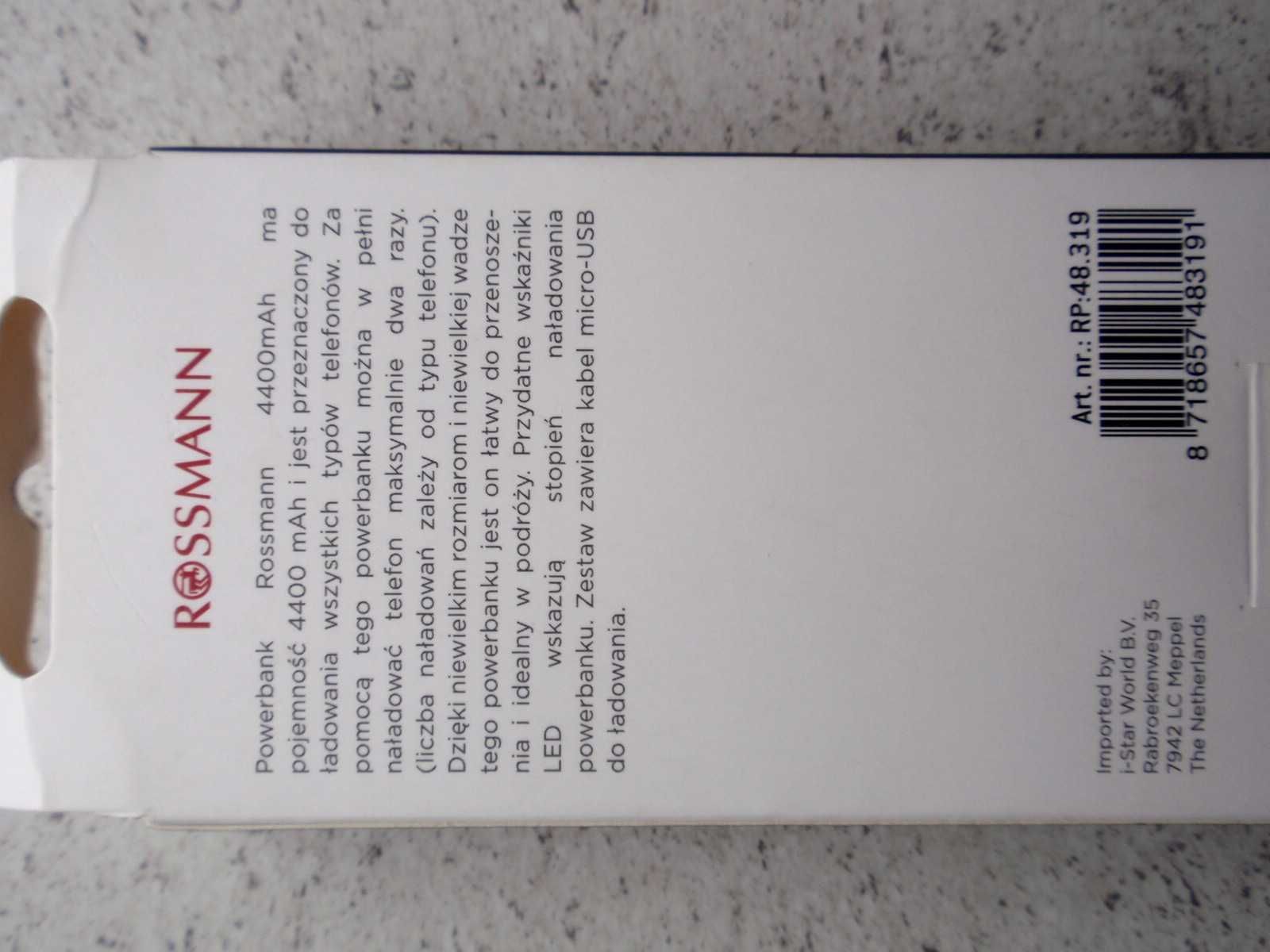 Powerbank 4400MAH Rossmann
