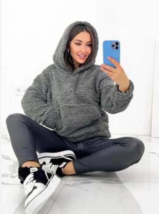 Плюшевий худі кофта