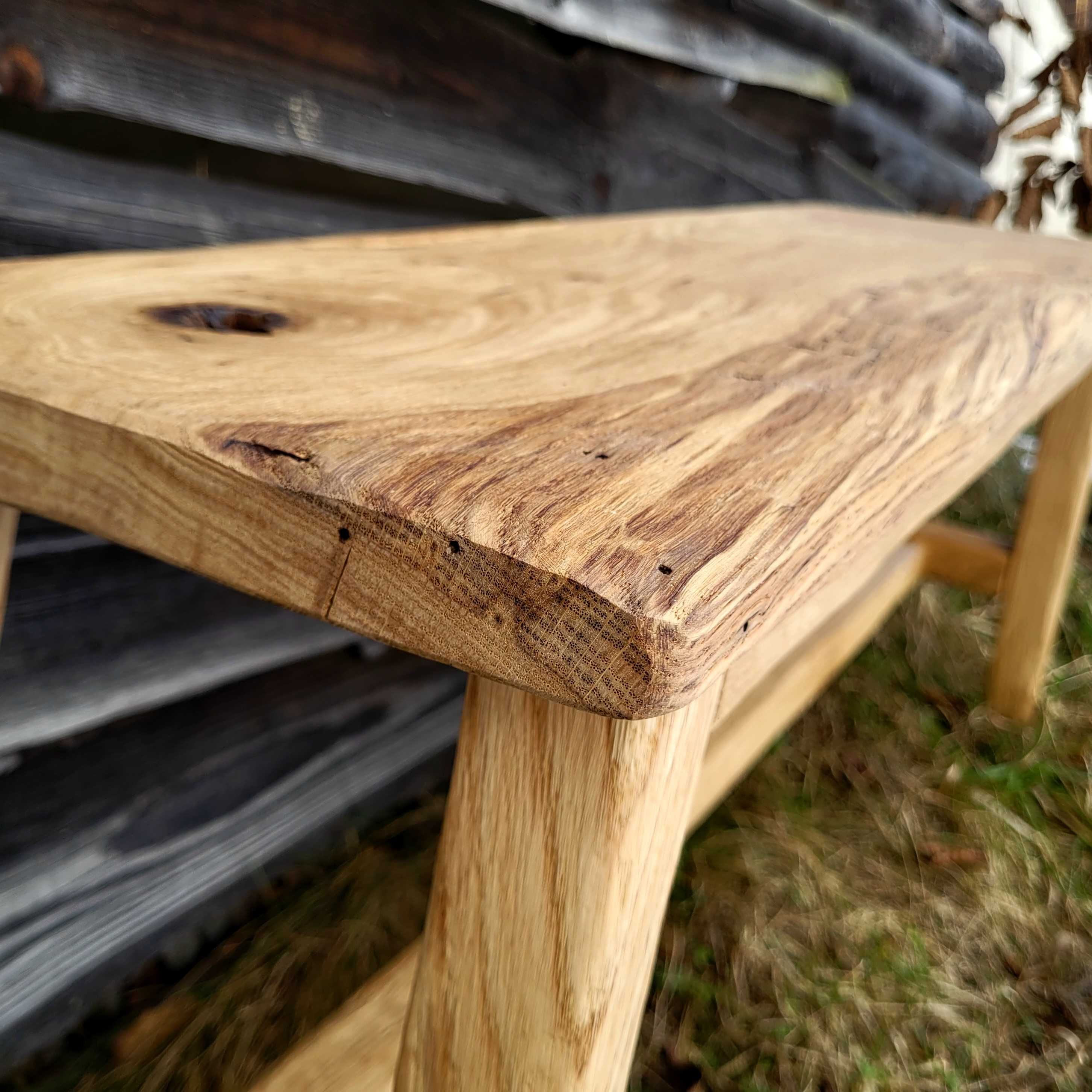 Ławka ławeczka drewniana dębowa rustykalna ze starego drewna