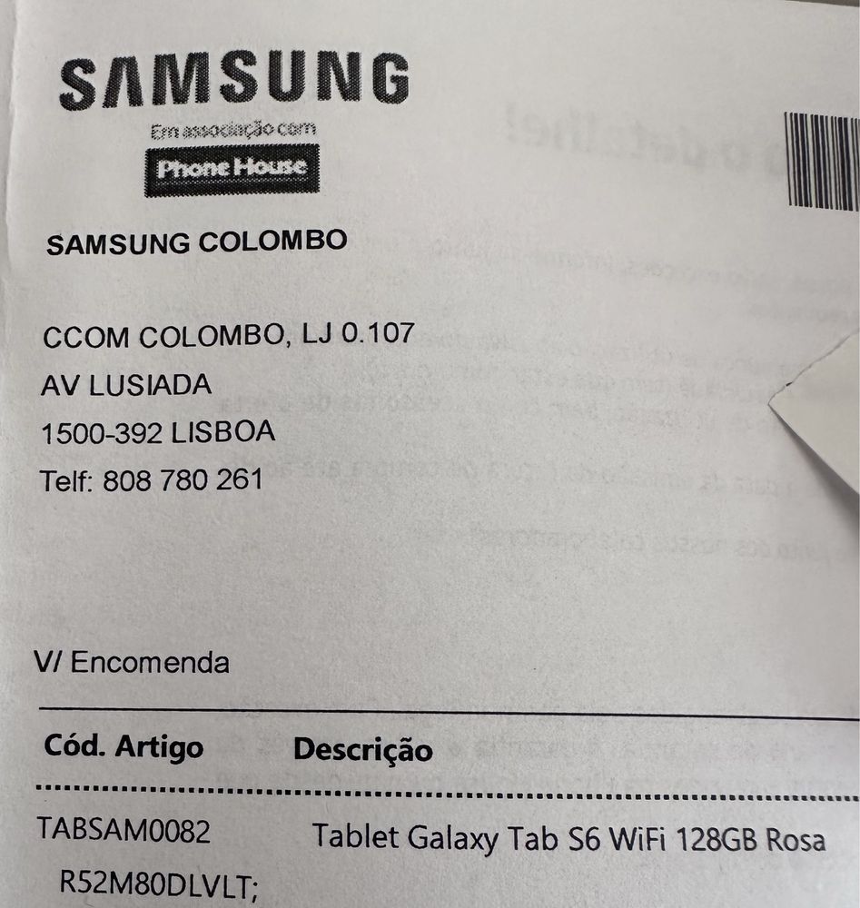 Tablet Samsung Galaxy S6 Rosa