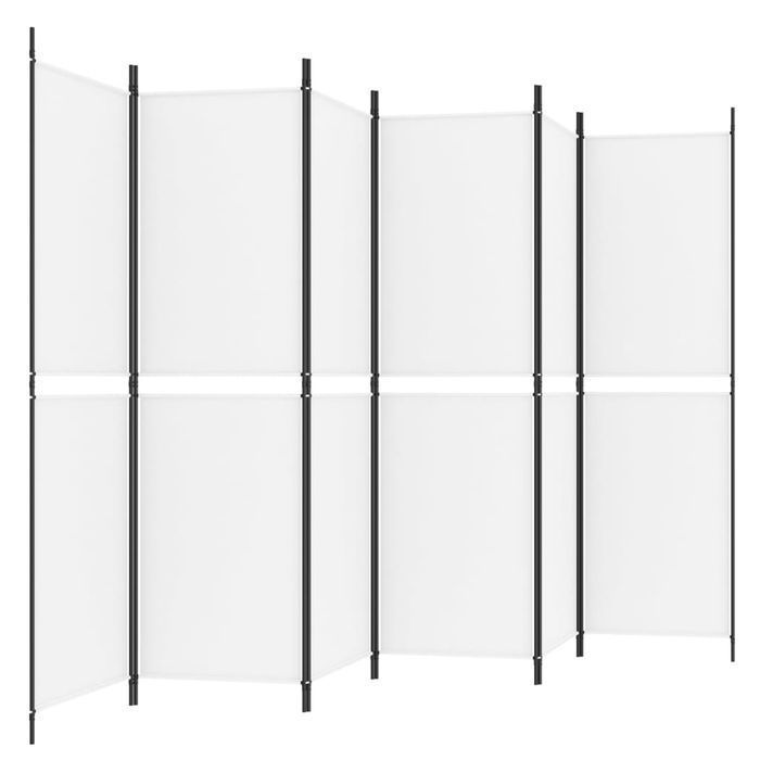 vidaXL Parawan 6-panelowy, biały, 300 x 180 cm, tkanina