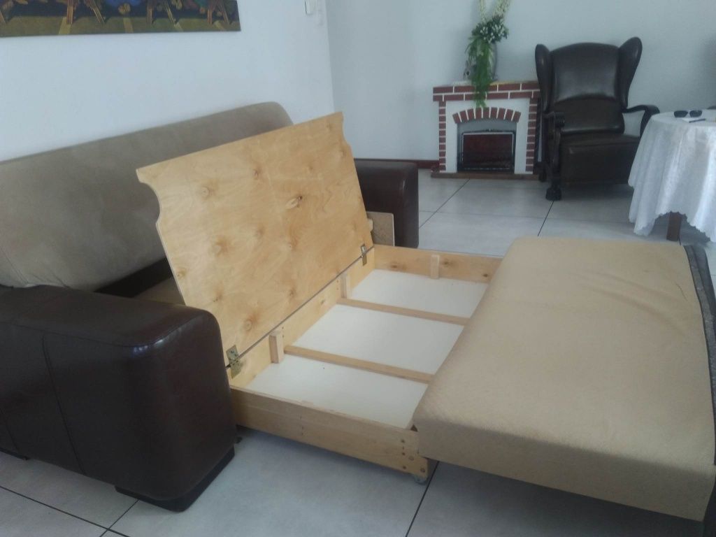 Sofa rozkładana skóra