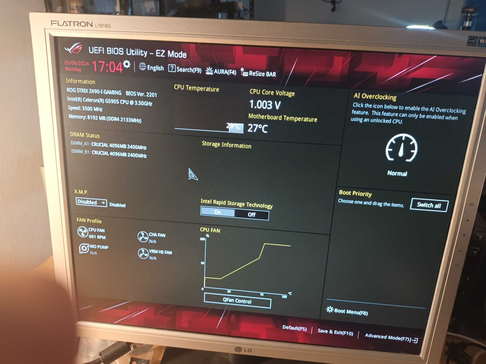 Motherboard Asus Rog Strix Z490 I Gaming (ITX)