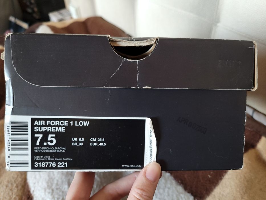 Nike Air Force 1 Low Supreme Mowabb US 7.5
