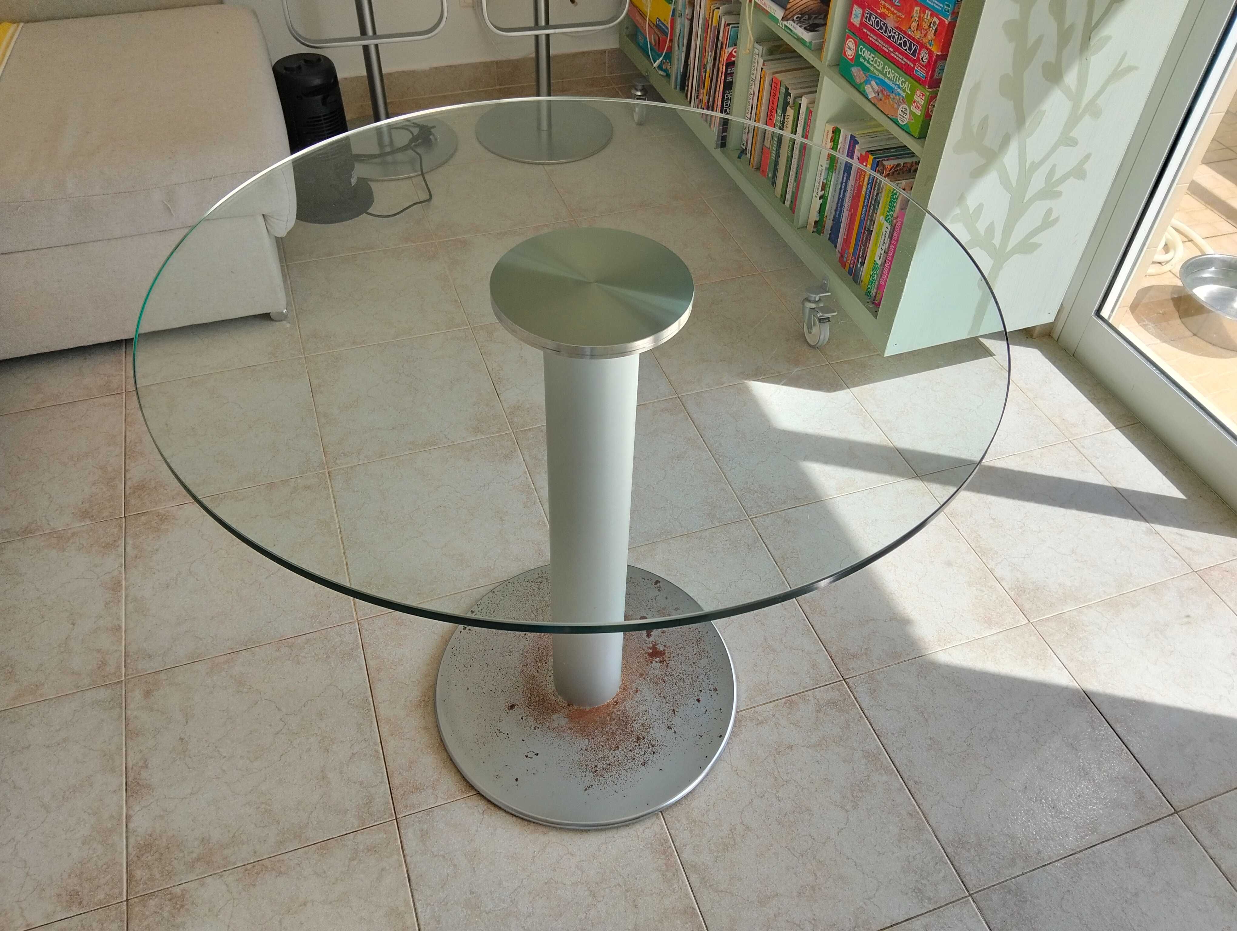 Mesa de vidro redonda