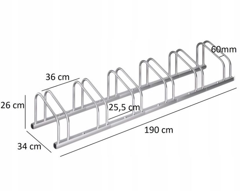 Stojak uchwyt rowerowy na rowery 6 miejsc parking