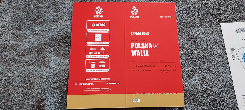Zaproszenie Kolekcjonerskie Polska - Walia