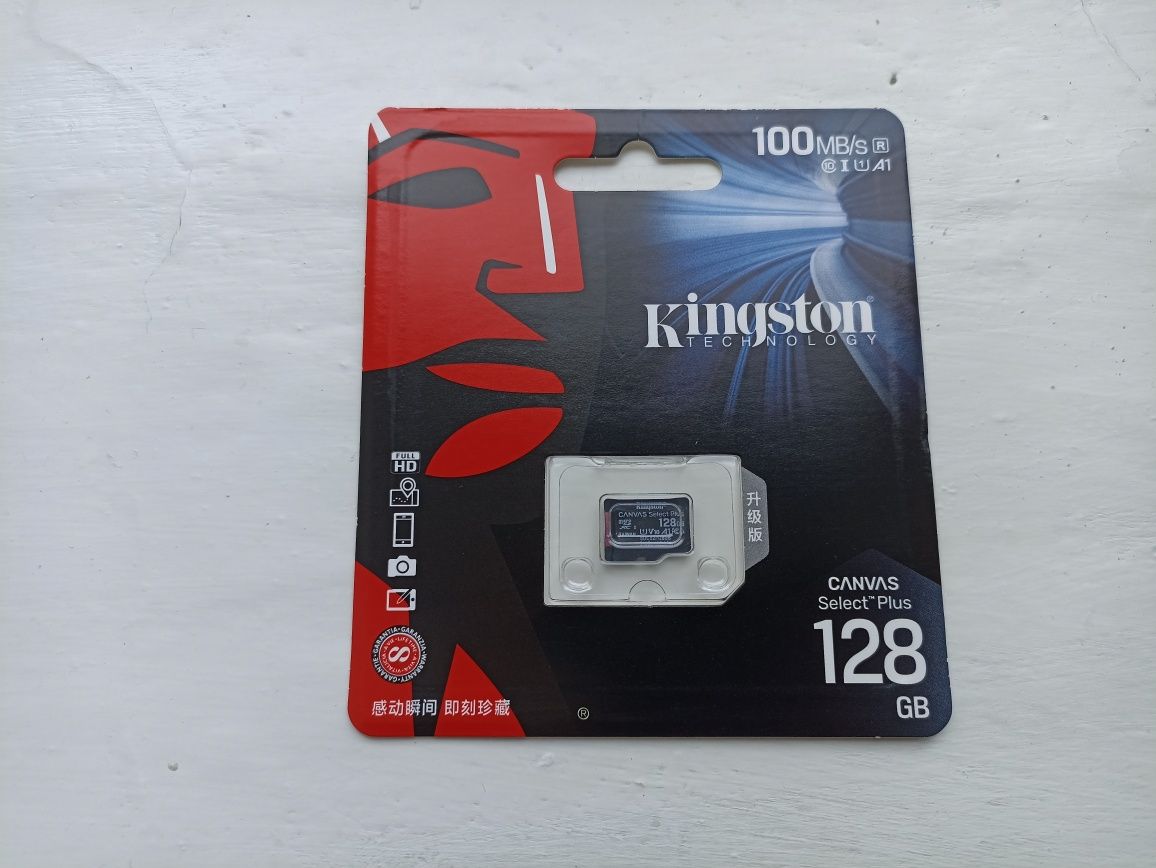 Карта памяти microSDXC Kingston CANVAS Select Plus 128Gb, новая