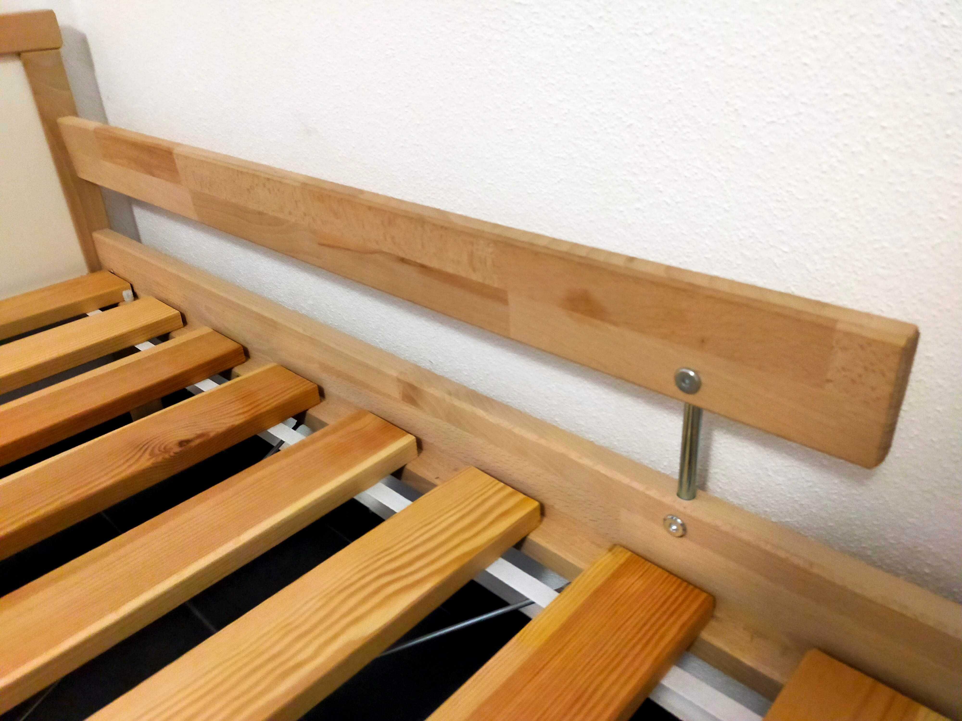 Estrutura cama c/estrado ripas, faia, 70x160 cm
