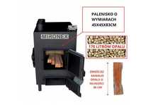 Piec z nadmuchem na wielkie kawałki drewna, 65kW. Mironex T800