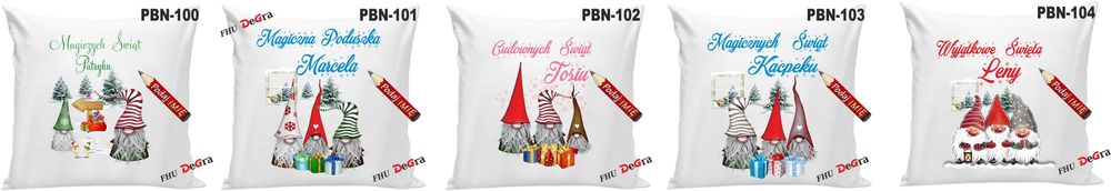 Poduszka Prezent na Święta Mikołaj Renifer Skrzat Gwiazdka + Imię