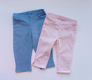 2 Pack spodni 3/4 jeans H&M girl2girl 98