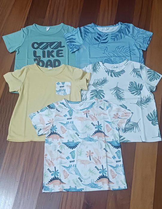 Conjunto de 5 t-shirts para criança - 6 anos
