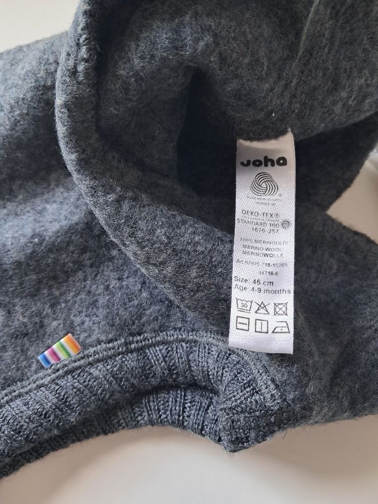 Kominiarka 100% Wełna Merino Joha r 4-9m
