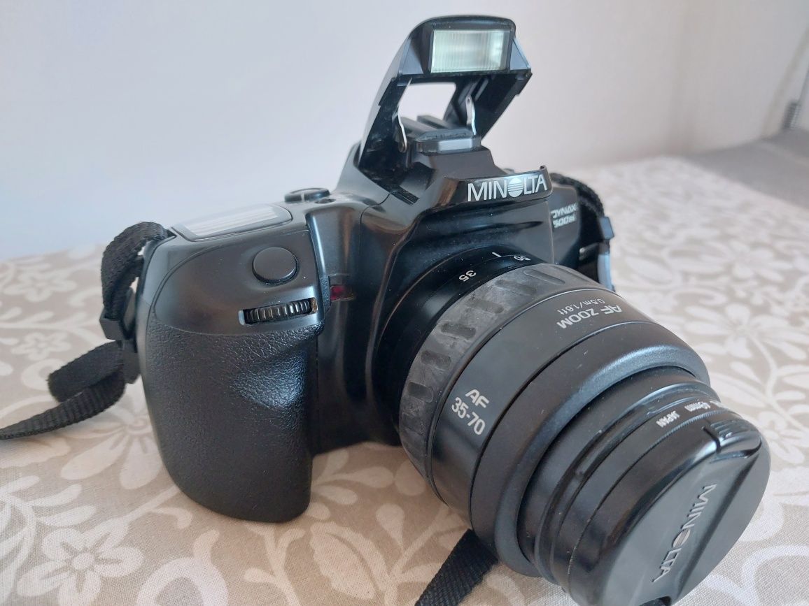 MINOLTA Dynax 500si aparat fotograficzny lustrzanka+obiektyw stan idea