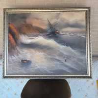 Картина в рамке Судно среди шторма (101х81 см)