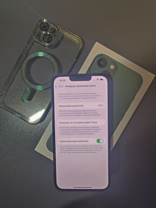 iPhone 13 - pełen zestaw | stan b.db | kondycja baterii 86%