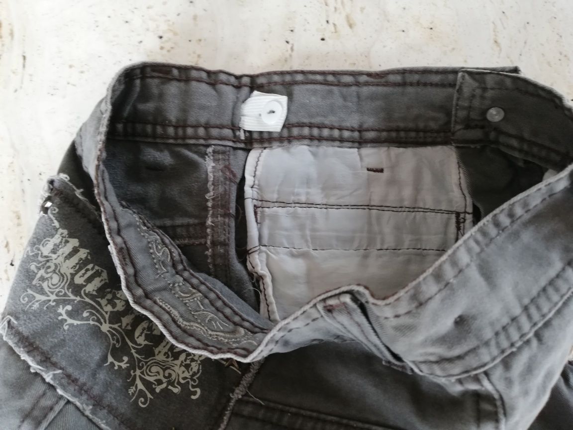 Nowa Jeansowa spódniczka khaki z regulacją  152