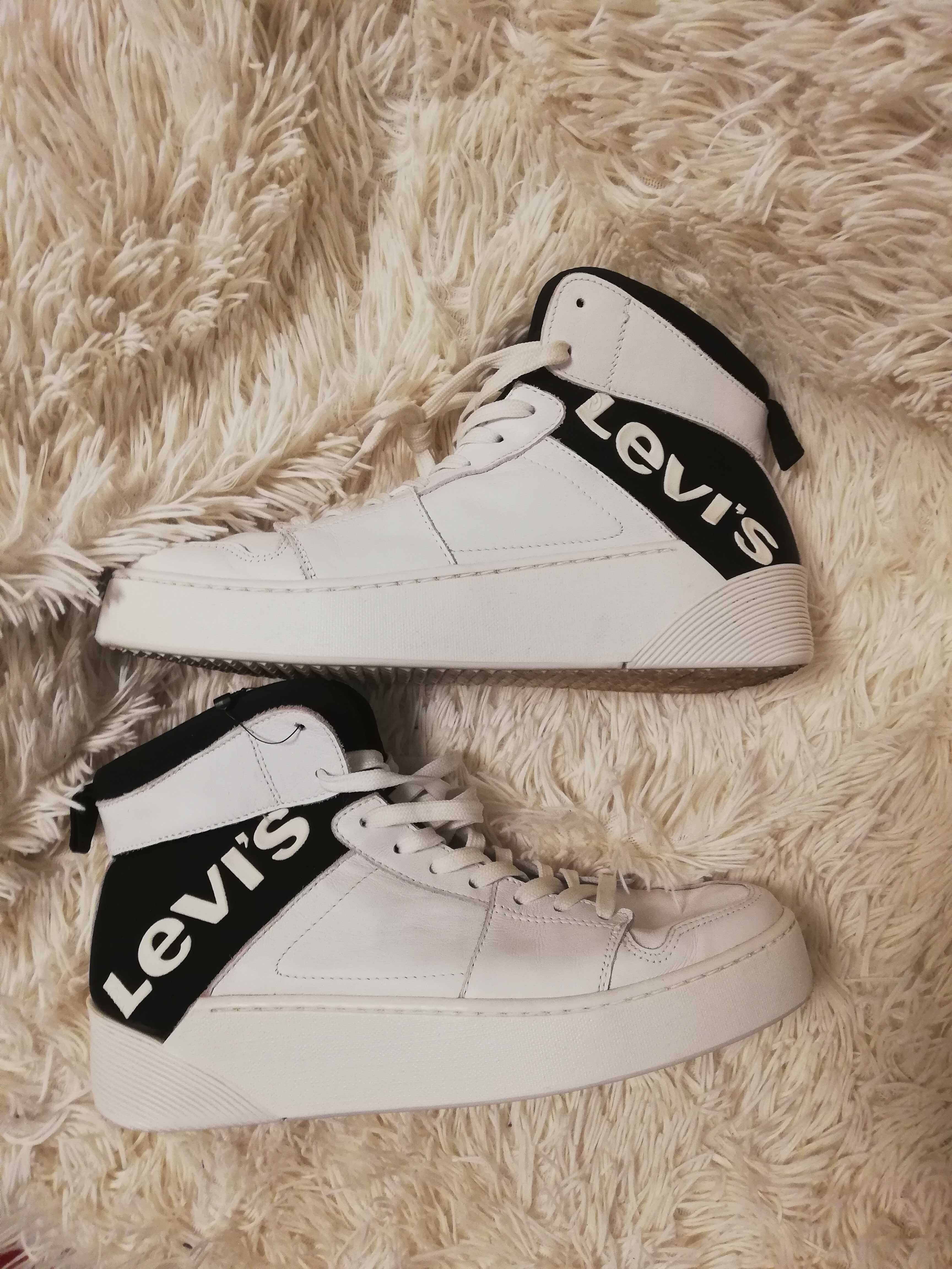 buty Levis za kostkę Mullet 40 białe Levis 40 za kostkę skórzane