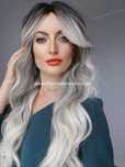 Peruka BLOND smokey platyna ombre włosy jak naturalne peruki damskie