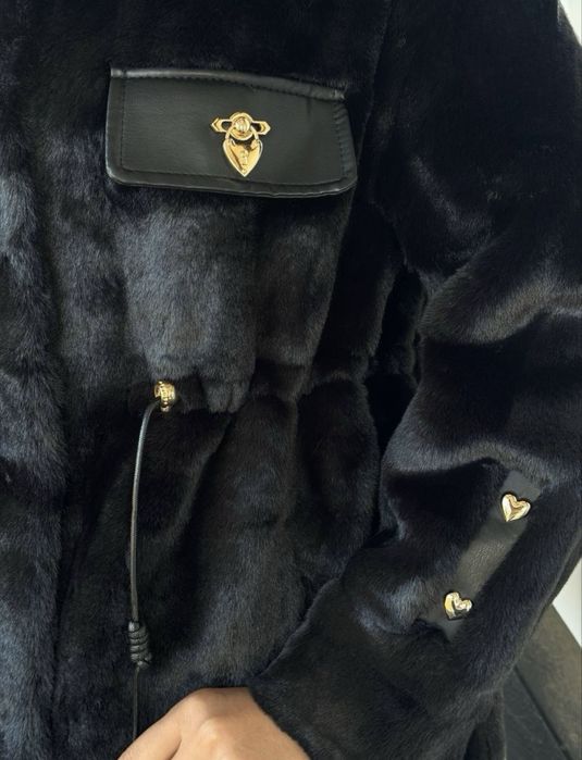 Женская эко шуба черная