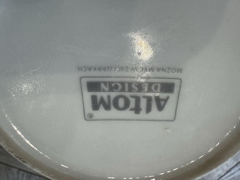 Kubek Keep Smiling duży elegancki biały czarne kropki ze złotym Altom