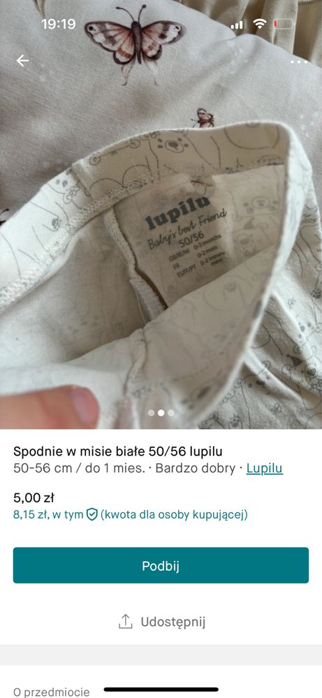 Spodnie legisny zara w misie biale 50/56