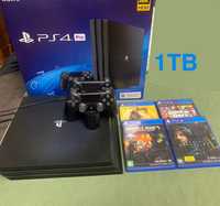 Sony PlayStation 4 Pro 1TB/ PS4 pro/ 2 джойстика/ 4 игры
