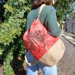 Plecak Etno Boho - Torba Hippie - Indie - Namaste - Stonewash Czerwony