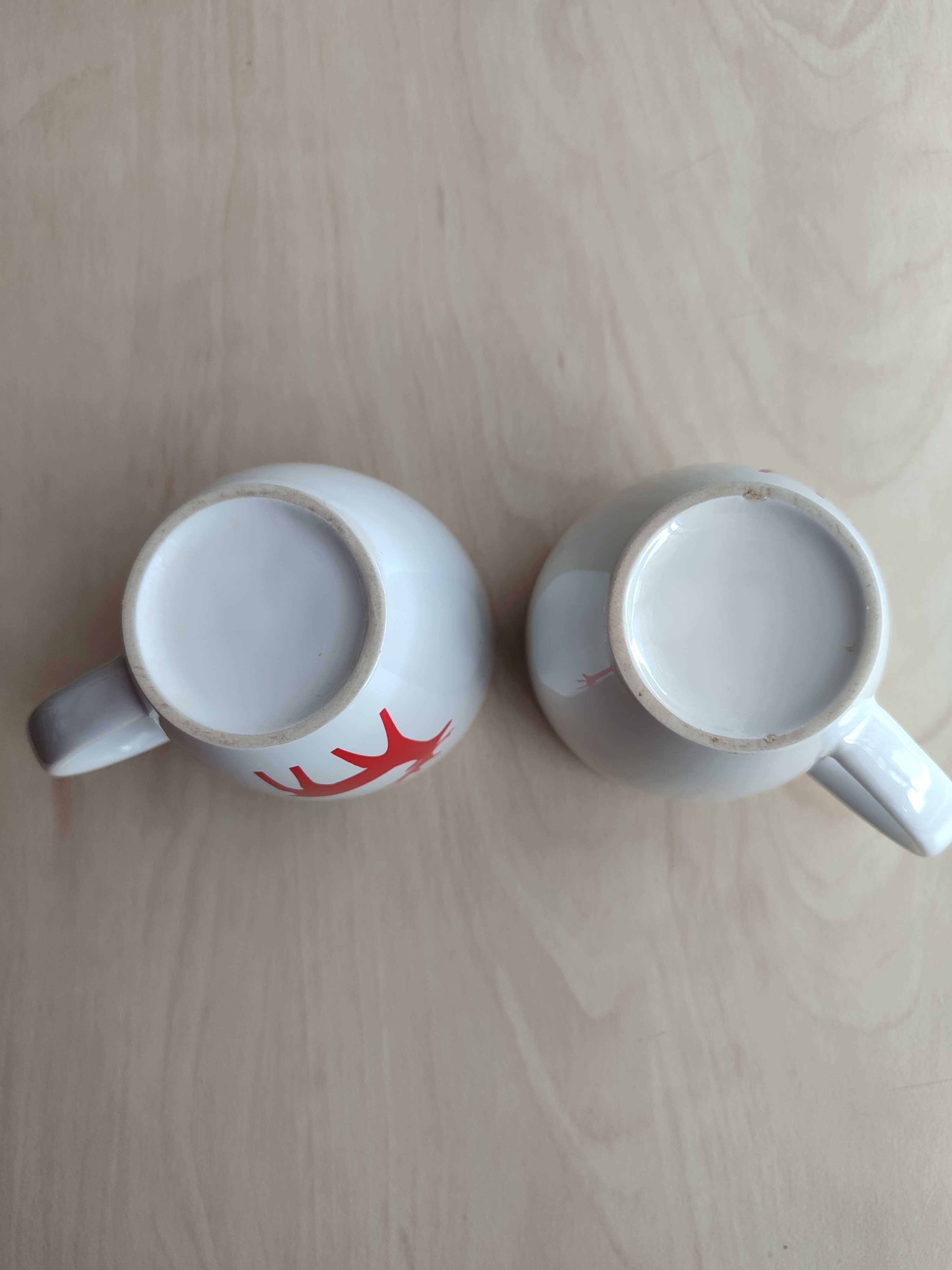 Dwa ceramiczne kubki Renifery