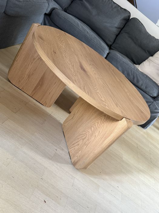 Stolik kawowy okrągły Preffines średnica 80 cm dąb naturalny